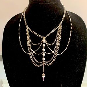 Necklace - Layers and Faux Pearl